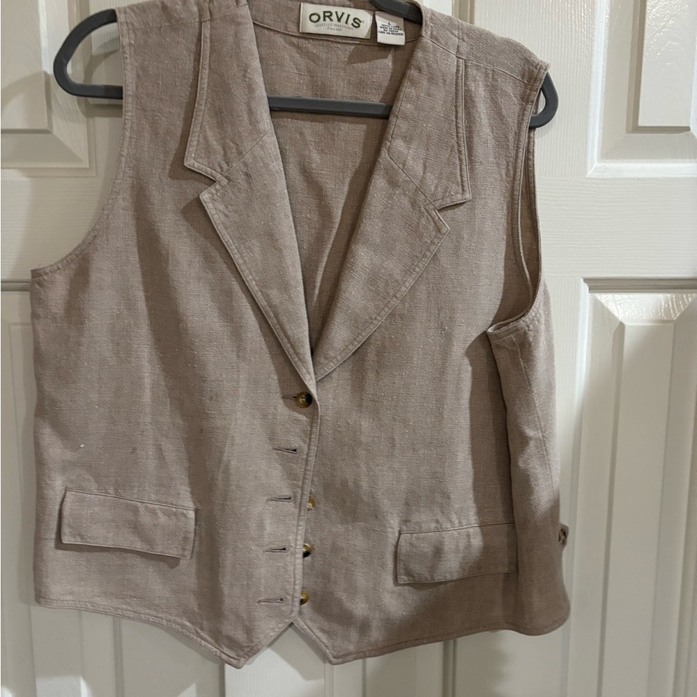 Orvis Light Brown Linen Vest